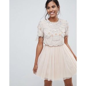 ASOS DESIGN Crop Top Tulle Mini Dress